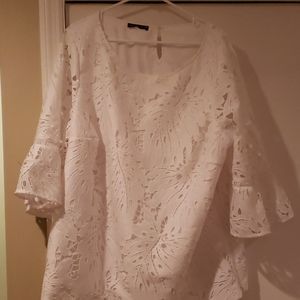 Talbots Lace Cut Out Blouse